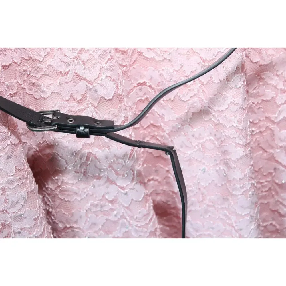 Torrid Sparkle Lace Skater Dress Belted V-Neck Pink Plus Size 2 2X *Read H13562 - Picture 4 of 16